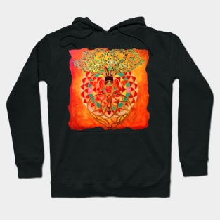 Orange Tree of life mandala - Renate van Nijen Hoodie